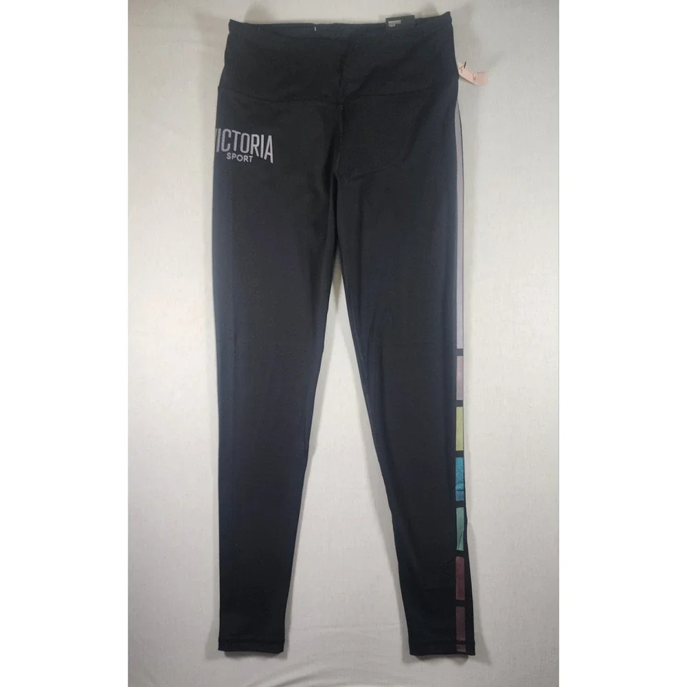 Victoria Secret Sport Knockout Tight M LONG Legging Reflective Rainbow Pride NWT